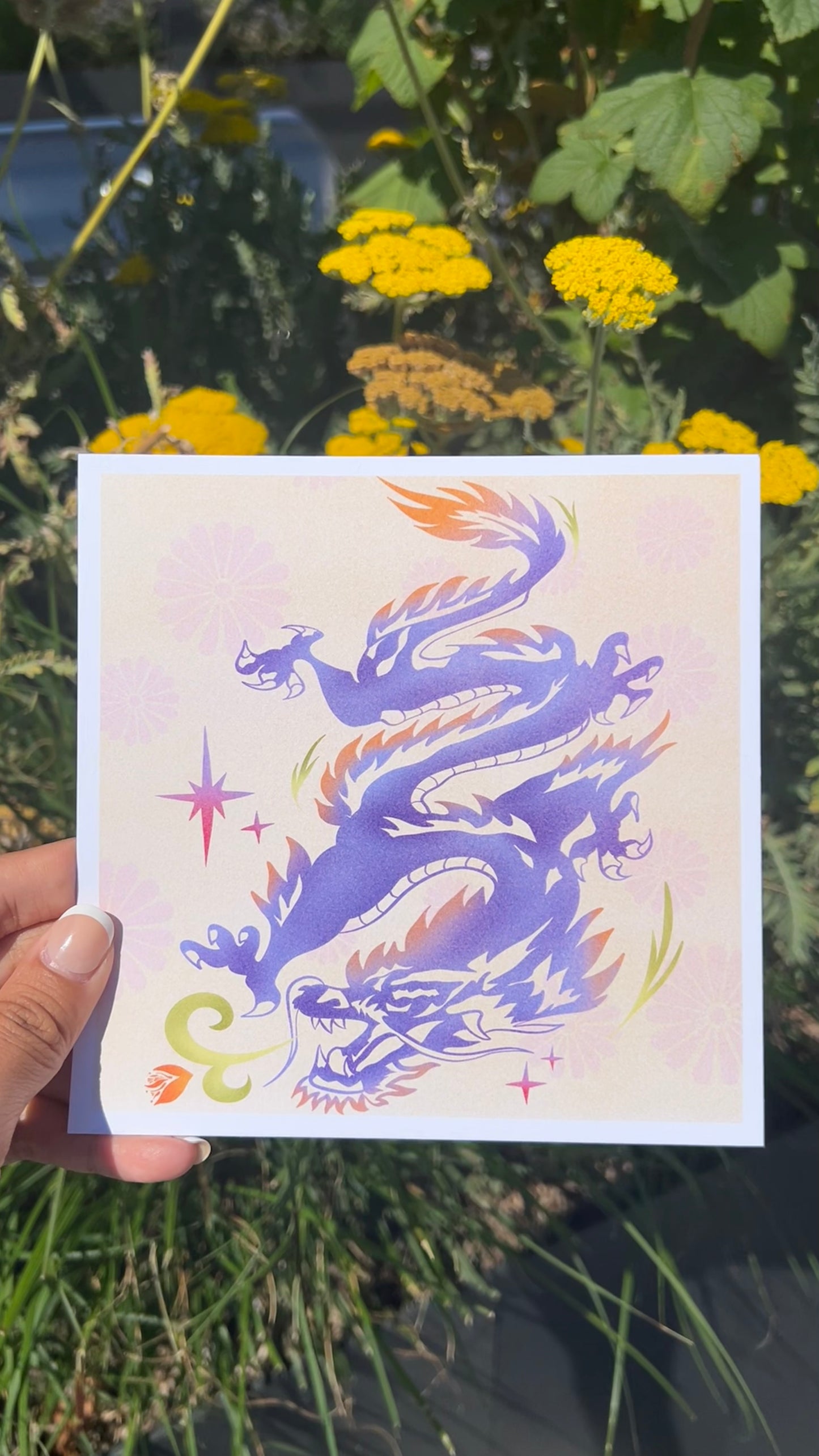 Flower Breathing Dragon Print