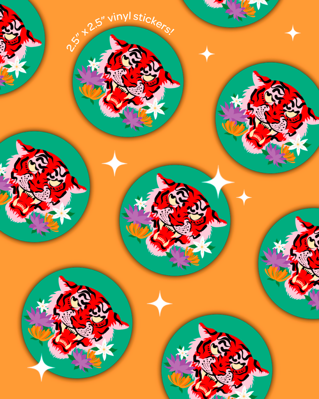 "Blooming Tiger" Sticker